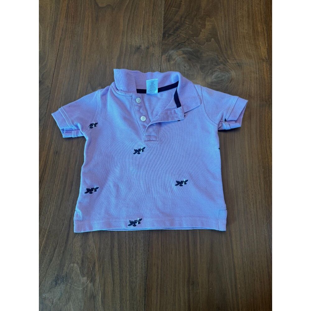 Gymboree Baby Boys 3-6 Months Airplane Embroidered Polo Shirt Purple 2012